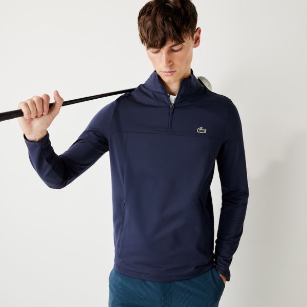 Lacoste SPORT Stretch Zippered Collar Sweatshirt Pánské - Mikiny Tmavě Blankyt Blankyt | CZ-jh1Y6Q